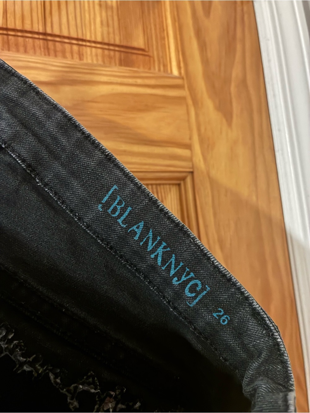 Blank NYC Black Distressed Denim Cutoff Shorts - Picture 3 of 3